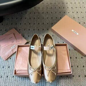 Miu Miu Women's Gold Ballet Flats